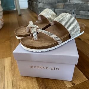 Rose gold Madden sandals with bling! Brand new in box! Size 6.